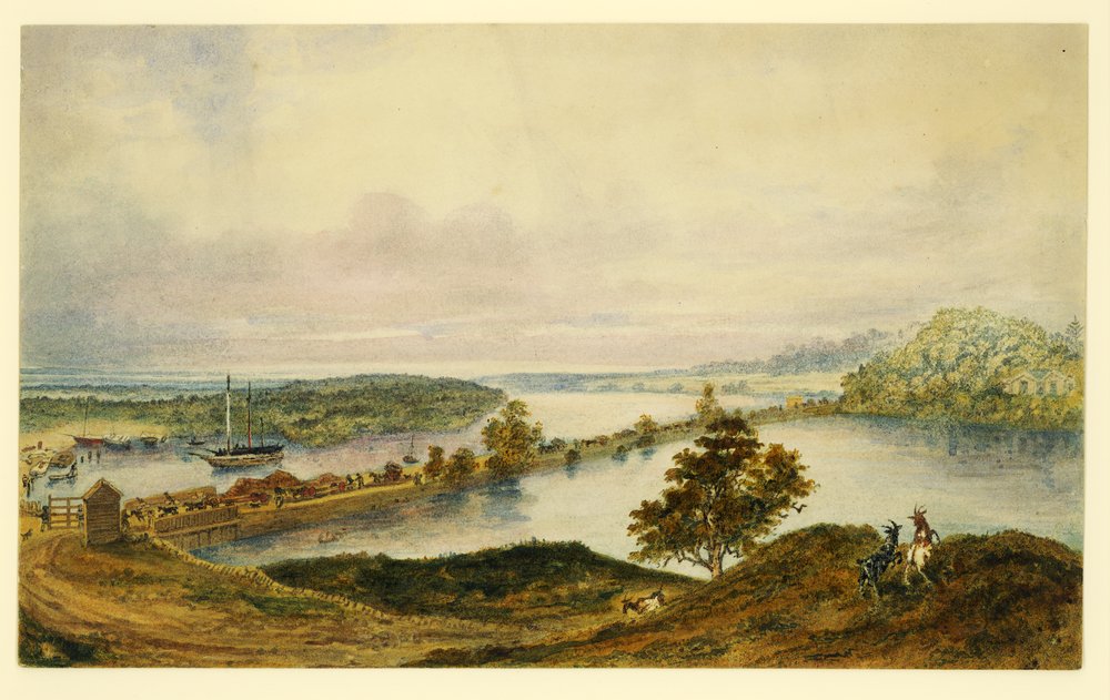 Painting of Cooks River Dam by Brees