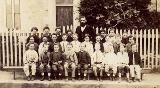 Mr Guille and Lower Class, St Peters Church of England School  in the 1870s